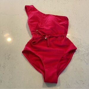 Sea Level Swim One-Shoulder Red Swimsuit size 4